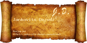 Jankovits Dezső névjegykártya